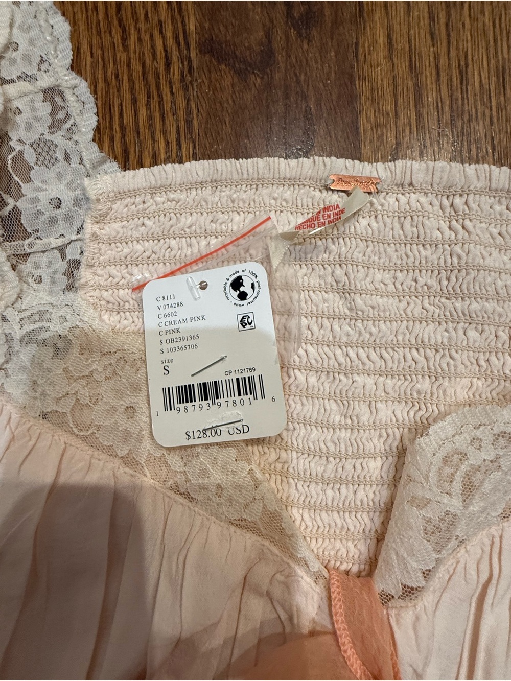 Free People Arlo Lace Too in Cream Pink - Picture 11 of 11